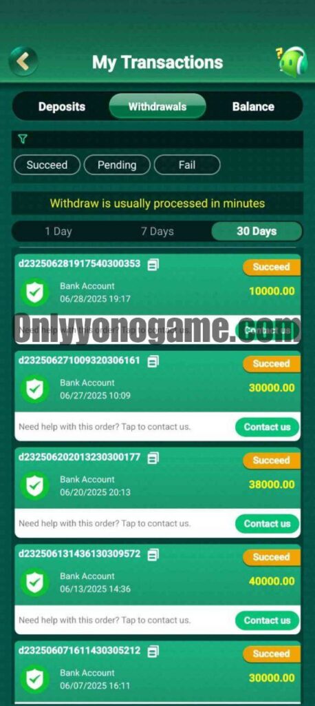 Withdrawal Proof | Only Yono Game